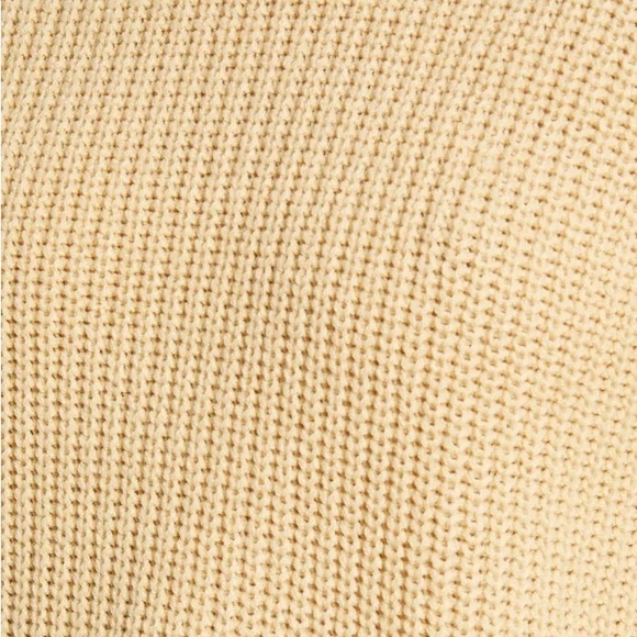 BP. Cleo Crop Crewneck Sweater in Tan Boulder size medium - Picture 2 of 8